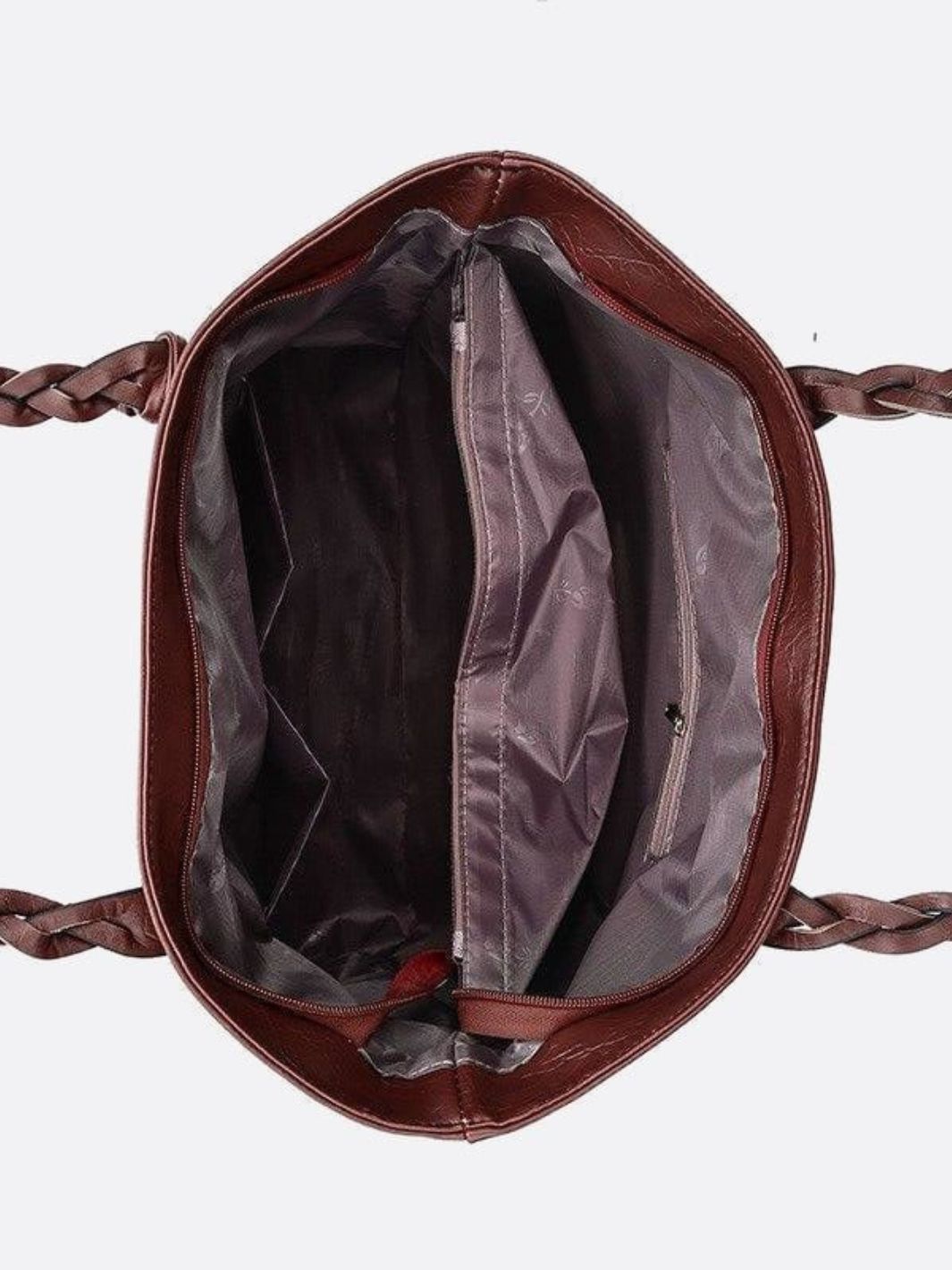 Boho Leather Tote Bag – Braided Straps & Tassel Charm - in Dark Brown | Arvea Bags