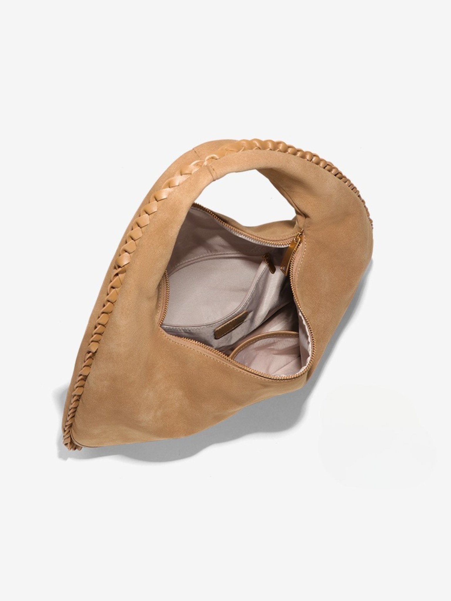 Chloe Suede and Leather Crescent Hobo Bag – Luxury Large Shoulder Bag for Women - in Camel | Arvea Bags