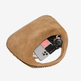 Chloe Suede and Leather Crescent Hobo Bag – Luxury Large Shoulder Bag for Women - in Camel | Arvea Bags
