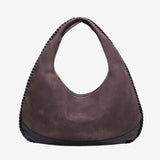 Chloe Suede and Leather Crescent Hobo Bag – Luxury Large Shoulder Bag for Women - in Dark Brown | Arvea Bags
