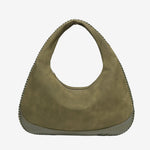 Chloe Suede and Leather Crescent Hobo Bag – Luxury Large Shoulder Bag for Women - in Olive green | Arvea Bags