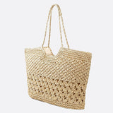 Handwoven Openwork Tote Bag – Lightweight Summer Carryall - in Beige | Arvea Bags