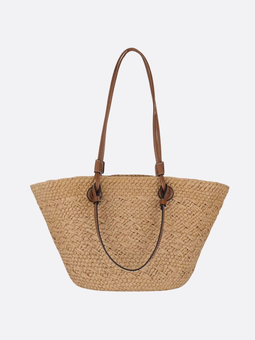 Handwoven Straw Shoulder Bag – Elegant, Functional & Lightweight - in Camel | Arvea Bags
