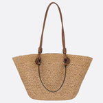 Handwoven Straw Shoulder Bag – Elegant, Functional & Lightweight - in Camel | Arvea Bags