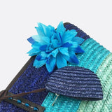 Marbella Bloom Straw Tote – Woven Beach Bag - in Blue | Arvea Bags