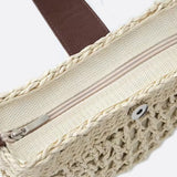 Rio Half - Moon Rope Crossbody Bag – Open - Weave Straw Bag - in Beige | Arvea Bags