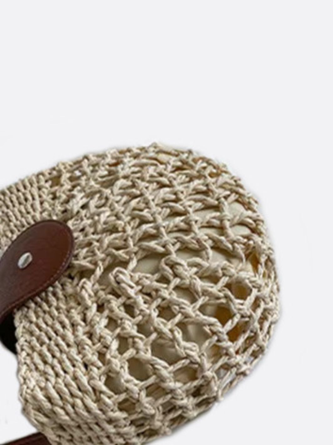 Rio Half - Moon Rope Crossbody Bag – Open - Weave Straw Bag - in Beige | Arvea Bags