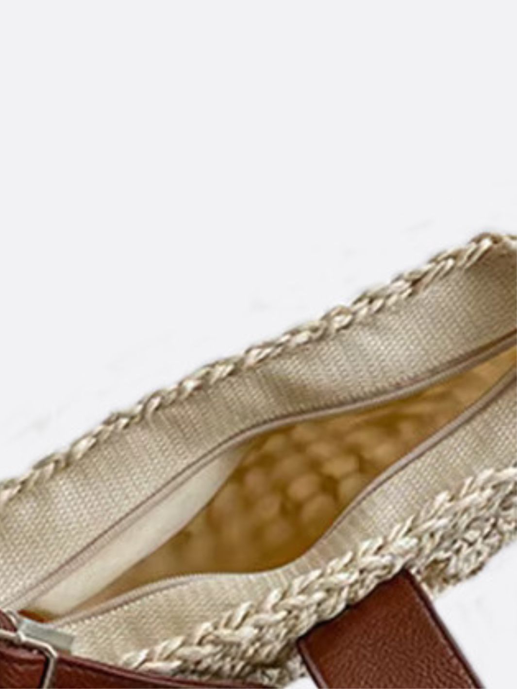 Rio Half - Moon Rope Crossbody Bag – Open - Weave Straw Bag - in Beige | Arvea Bags