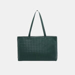 Rosetta Woven Shoulder Tote Bag – Minimalist Design - in Deep Green | Arvea Bags