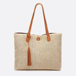 Tassel - Detail Woven Shoulder Bag – Elegant & Functional - in Camel | Arvea Bags