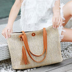 Tassel - Detail Woven Shoulder Bag – Elegant & Functional - in Camel | Arvea Bags