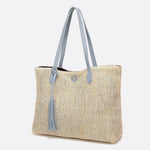Tassel - Detail Woven Shoulder Bag – Elegant & Functional - in Grey | Arvea Bags