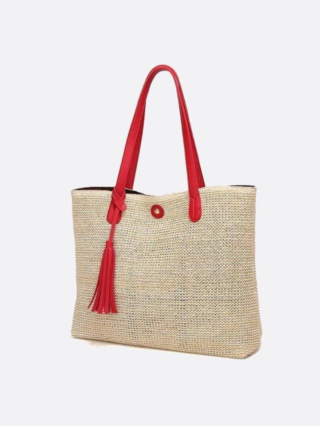 Tassel - Detail Woven Shoulder Bag – Elegant & Functional - in Red | Arvea Bags