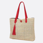 Tassel - Detail Woven Shoulder Bag – Elegant & Functional - in Red | Arvea Bags