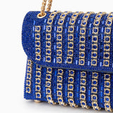 Aeris | Luxury Turquoise Crystal Evening Bag – Bold & Elegant Statement Piece - in Blue | Arvea Bags