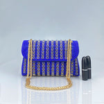 Aeris | Luxury Turquoise Crystal Evening Bag – Bold & Elegant Statement Piece - in Blue | Arvea Bags