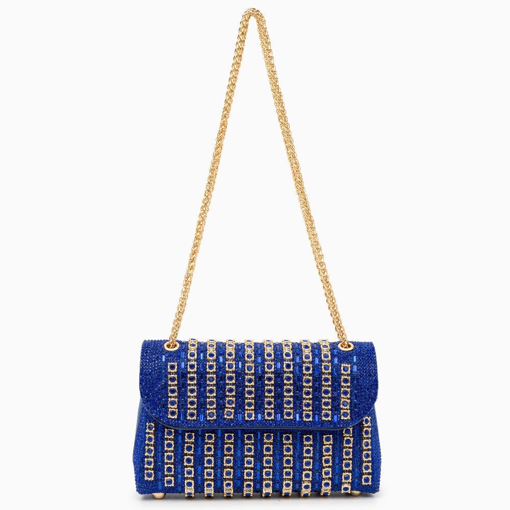 Aeris | Luxury Turquoise Crystal Evening Bag – Bold & Elegant Statement Piece - in Blue | Arvea Bags