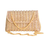 Aeris | Luxury Turquoise Crystal Evening Bag – Bold & Elegant Statement Piece - in Gold | Arvea Bags