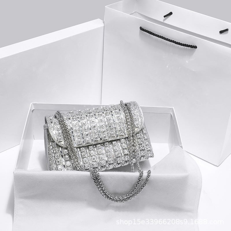 Aeris | Luxury Turquoise Crystal Evening Bag – Bold & Elegant Statement Piece - in Silver | Arvea Bags