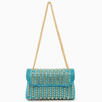 Aeris | Luxury Turquoise Crystal Evening Bag – Bold & Elegant Statement Piece - in Sky Blue | Arvea Bags