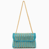 Aeris | Luxury Turquoise Crystal Evening Bag – Bold & Elegant Statement Piece - in Sky Blue | Arvea Bags