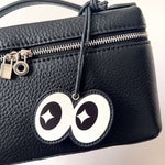 Aeriselle | Wide - Eyed Leather Bag Charm – Playful, Bold & Eye - Catching - in Black | Arvea Bags