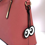 Aeriselle | Wide - Eyed Leather Bag Charm – Playful, Bold & Eye - Catching - in Suede Black | Arvea Bags