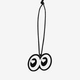 Aeriselle | Wide - Eyed Leather Bag Charm – Playful, Bold & Eye - Catching - in Suede Black | Arvea Bags