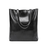 Alma | Classic Leather Tote Bag – Slim Handles & Spacious Interior - in Black | Arvea Bags