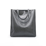 Alma | Classic Leather Tote Bag – Slim Handles & Spacious Interior - in Dark Grey | Arvea Bags