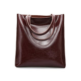 Alma | Classic Leather Tote Bag – Slim Handles & Spacious Interior - in Espresso Brown | Arvea Bags