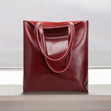 Alma | Classic Leather Tote Bag – Slim Handles & Spacious Interior - in Red | Arvea Bags