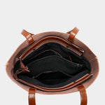 Alma | Classic Leather Tote Bag – Slim Handles & Spacious Interior - in Tan Brown | Arvea Bags