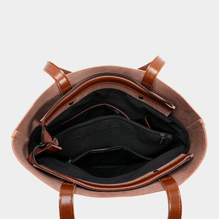 Alma | Classic Leather Tote Bag – Slim Handles & Spacious Interior - in Tan Brown | Arvea Bags