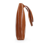 Alma | Classic Leather Tote Bag – Slim Handles & Spacious Interior - in Tan Brown | Arvea Bags