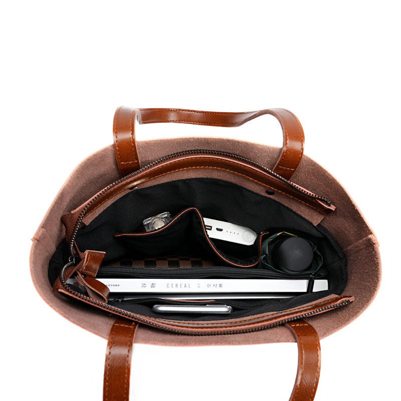 Alma | Classic Leather Tote Bag – Slim Handles & Spacious Interior - in Tan Brown | Arvea Bags