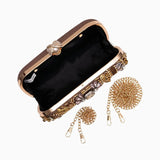 Amara | Hand - Beaded Bohemian Luxe Evening Clutch – Artful Elegance - in Brown | Arvea Bags