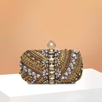Amara | Hand - Beaded Bohemian Luxe Evening Clutch – Artful Elegance - in Brown | Arvea Bags