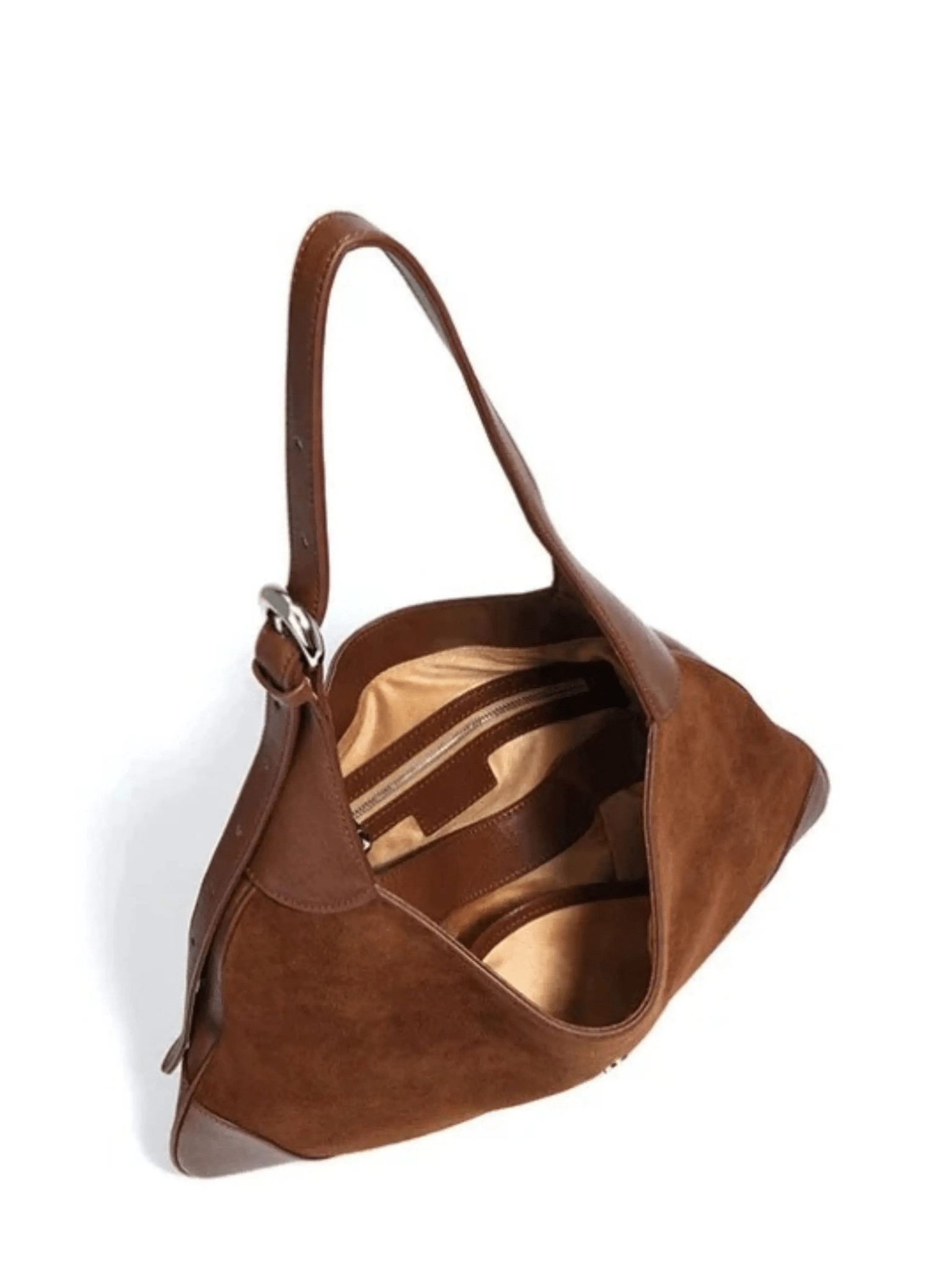 Amara | Luxe Suede & Leather Shoulder Bag – Timeless Elegance - in Dark Brown | Arvea Bags