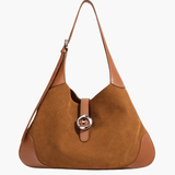 Amara | Luxe Suede & Leather Shoulder Bag – Timeless Elegance - in Light Brown | Arvea Bags
