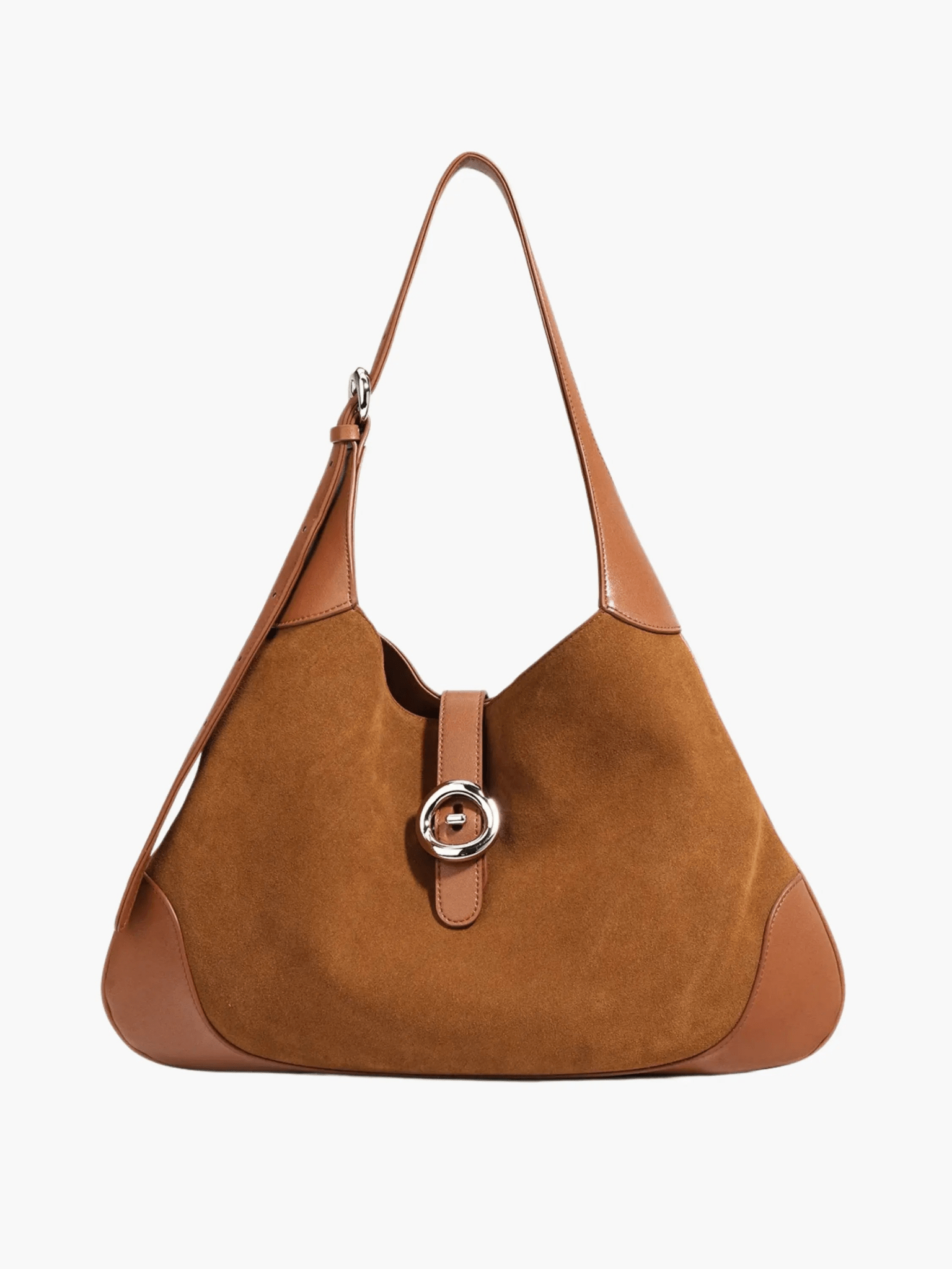 Amara | Luxe Suede & Leather Shoulder Bag – Timeless Elegance - in Light Brown | Arvea Bags