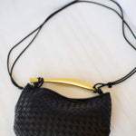 Amara Woven Leather Handbag – Sculptural Handle Designer - Inspired Bag - in Brown | Arvea Bags