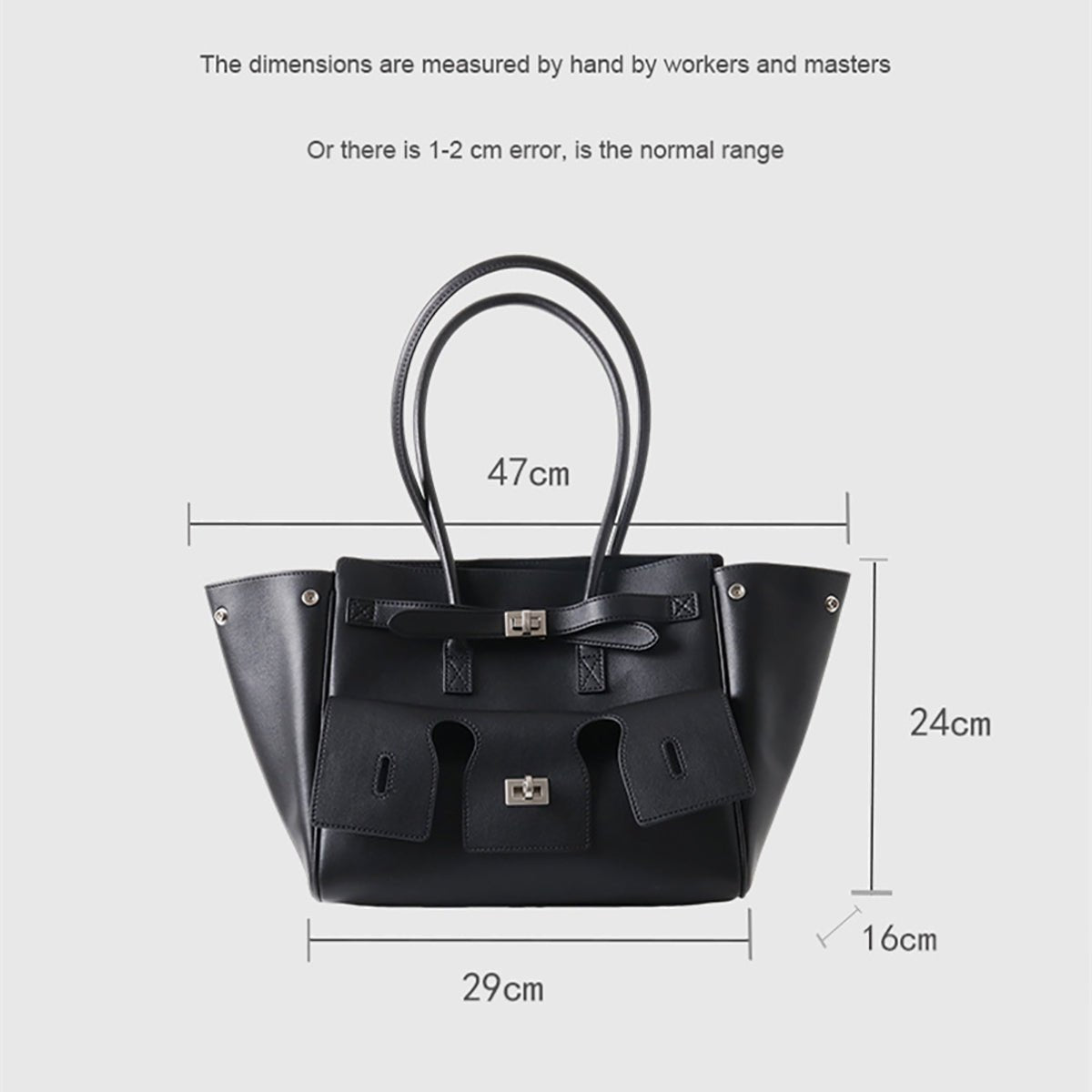 Amelia | Black Leather Handbag – Sophisticated & Stylish - in Black | Arvea Bags