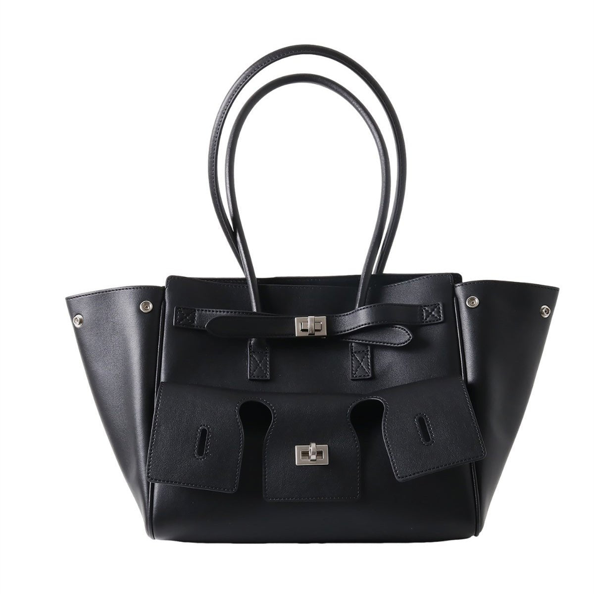 Amelia | Black Leather Handbag – Sophisticated & Stylish - in Black | Arvea Bags