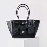 Amelia | Black Leather Handbag – Sophisticated & Stylish - in Black | Arvea Bags