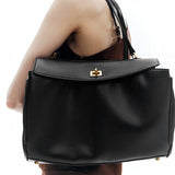 Amelia | Black Structured Leather Handbag – Elegant & Timeless - in Black | Arvea Bags