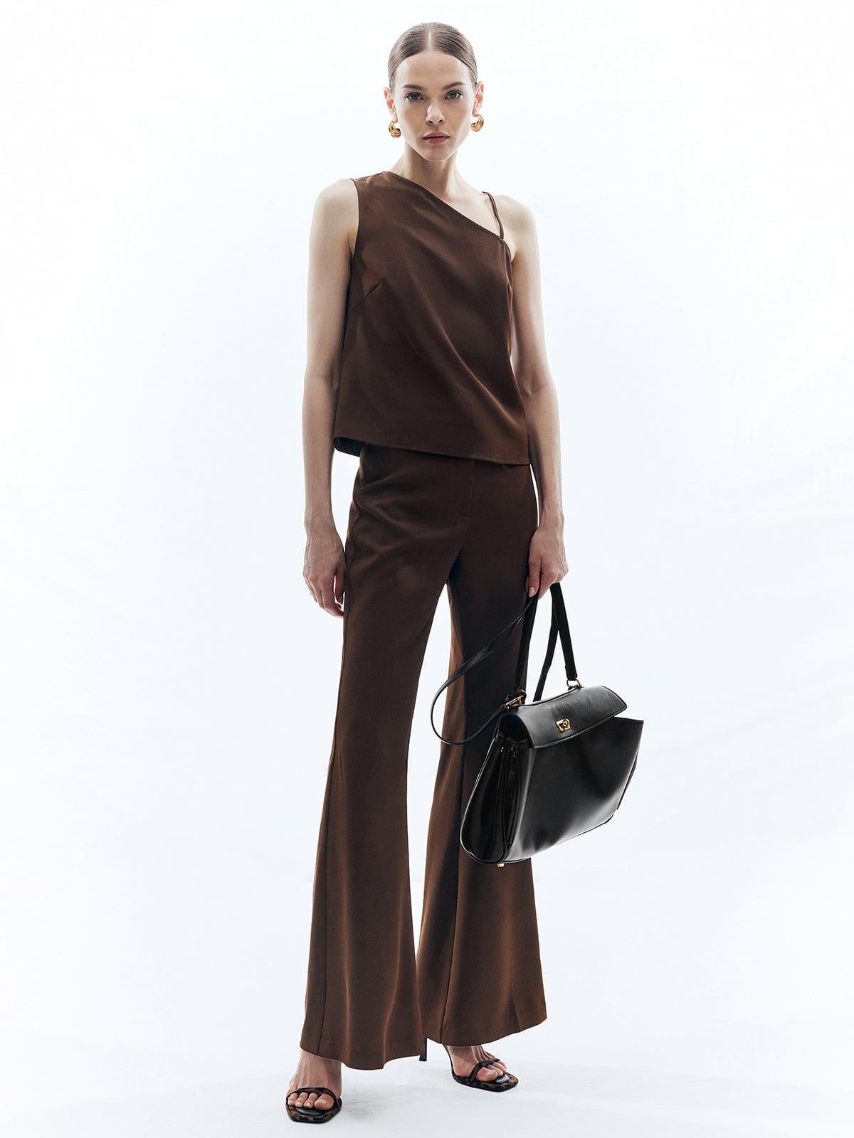 Amelia | Black Structured Leather Handbag – Elegant & Timeless - in Black | Arvea Bags