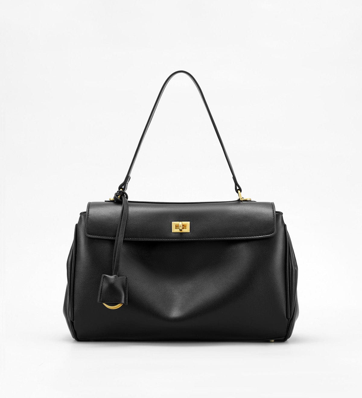 Amelia | Black Structured Leather Handbag – Elegant & Timeless - in Black | Arvea Bags
