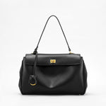 Amelia | Black Structured Leather Handbag – Elegant & Timeless - in Black | Arvea Bags