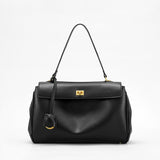 Amelia | Black Structured Leather Handbag – Elegant & Timeless - in Black | Arvea Bags